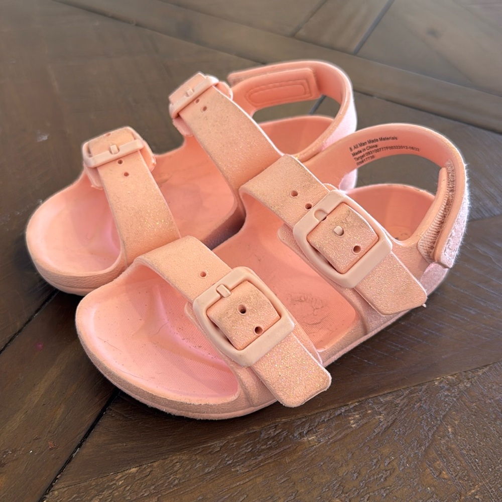 Cat & Jack pink sandals ade footbed blush pink 8T